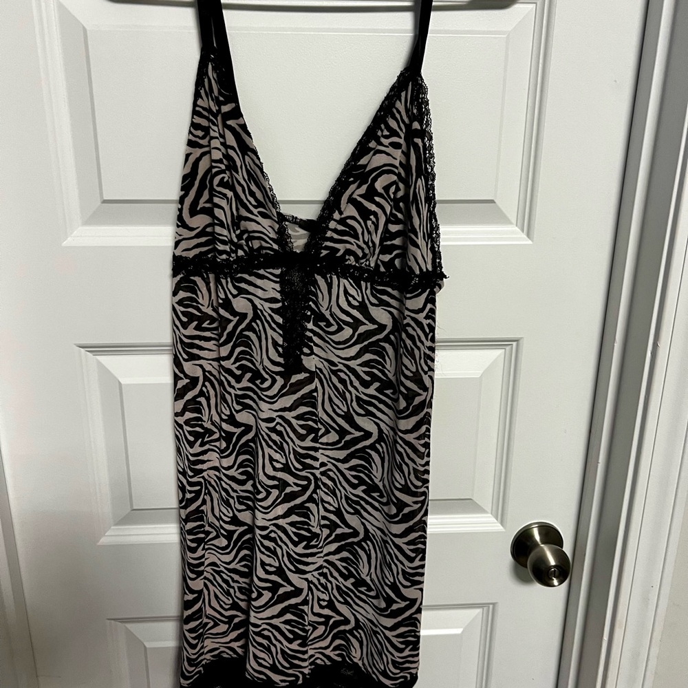 Adore Me Black and White Zebra Chemise